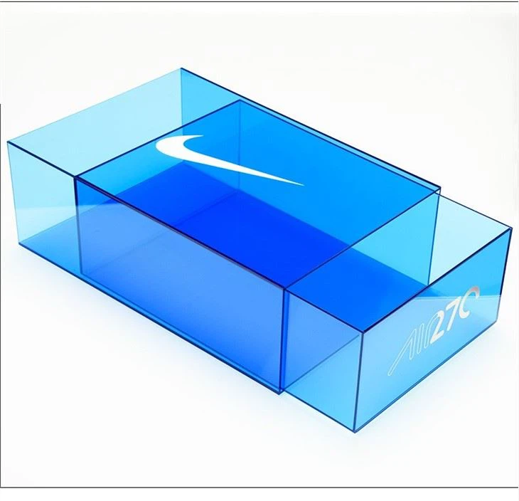 Nike Logo Printing Acrylic Shoe Box With Drawer Acrylic Sneaker Collection Box